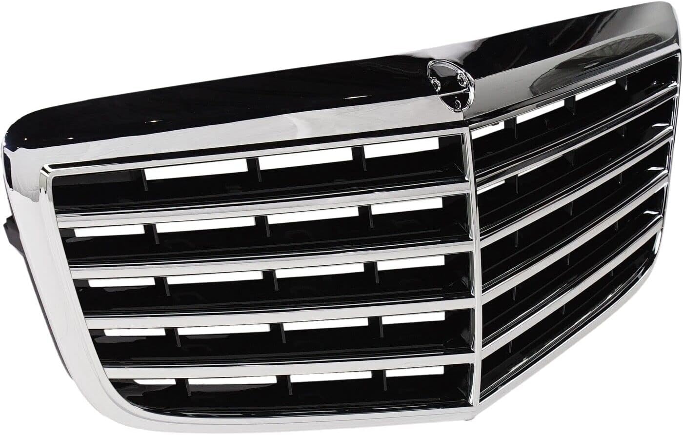 Front Grille Chrome Shell with Black Insert Without Proximity Cruise Control Direct Replacement Compatible With 2007-2009 Mercedes Benz E-CLASS MB1200146 21188017839040