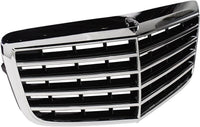 Front Grille Chrome Shell with Black Insert Without Proximity Cruise Control Direct Replacement Compatible With 2007-2009 Mercedes Benz E-CLASS MB1200146 21188017839040