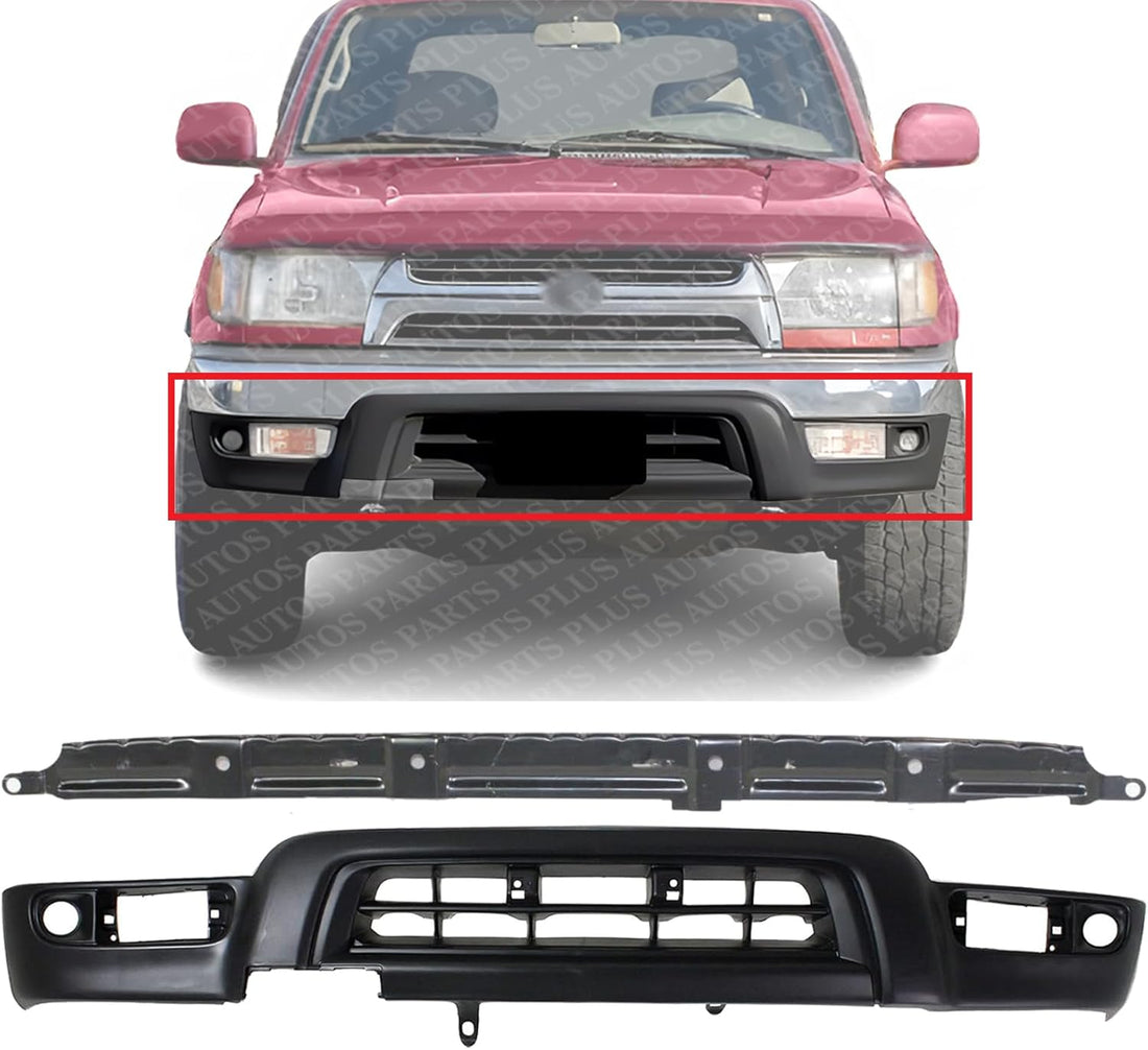 Front Lower Valance Panel Primed Without Fender Flare Holes + Bumper Retainer Support Direct Replacement Compatible With 1999-2002 Toyota 4Runner TO1095182 TO1041101
