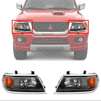 Set Of 2 Front Head Light Assembly Left Driver & Right Passenger Side Direct Replacement Compatible With 2000-2004 Mitsubishi Montero Sport MI2502121 MI2503121 MR566767 MR566768