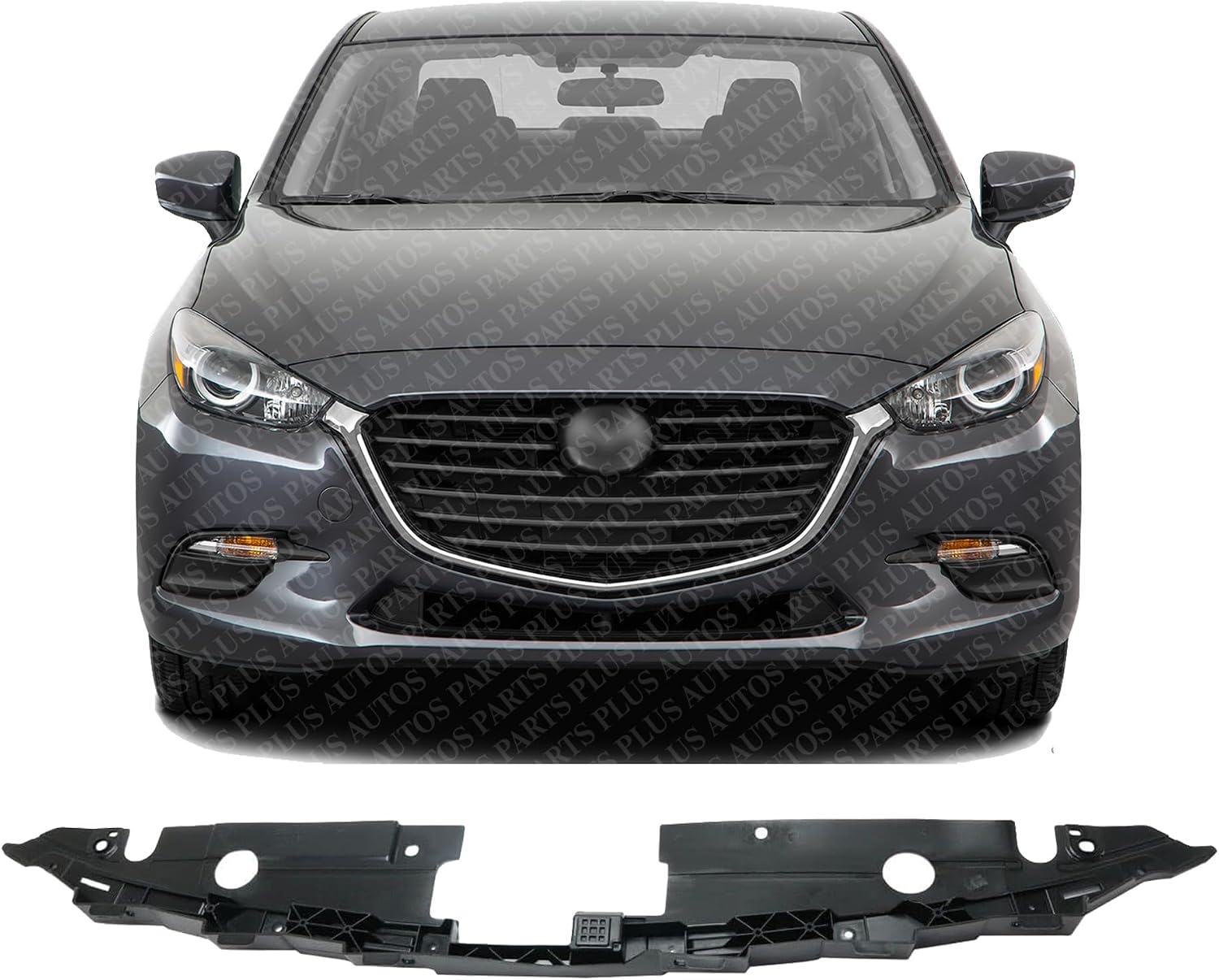 Front Radiator Support Cover Direct Replacement Compatible With 2017-2018 Mazda 3 MA1224108 BANE50717A