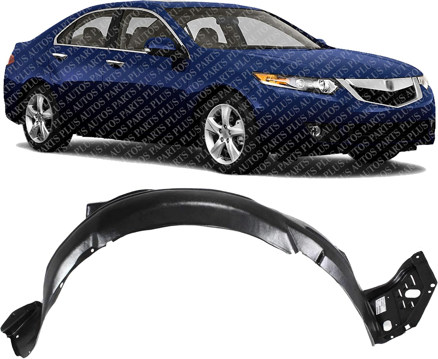 Front Fender Liner Right Passenger Side Direct Replacement Compatible With 2009-2014 Acura TSX AC1249124 74100TL2A10