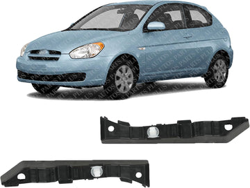 Set Of 2 Front Bumper Cover Bracket Left Driver & Right Passenger Side Direct Replacement Compatible With 2006-2011 Hyundai Accent HY1067113 HY1066113 865921E000 865911E000