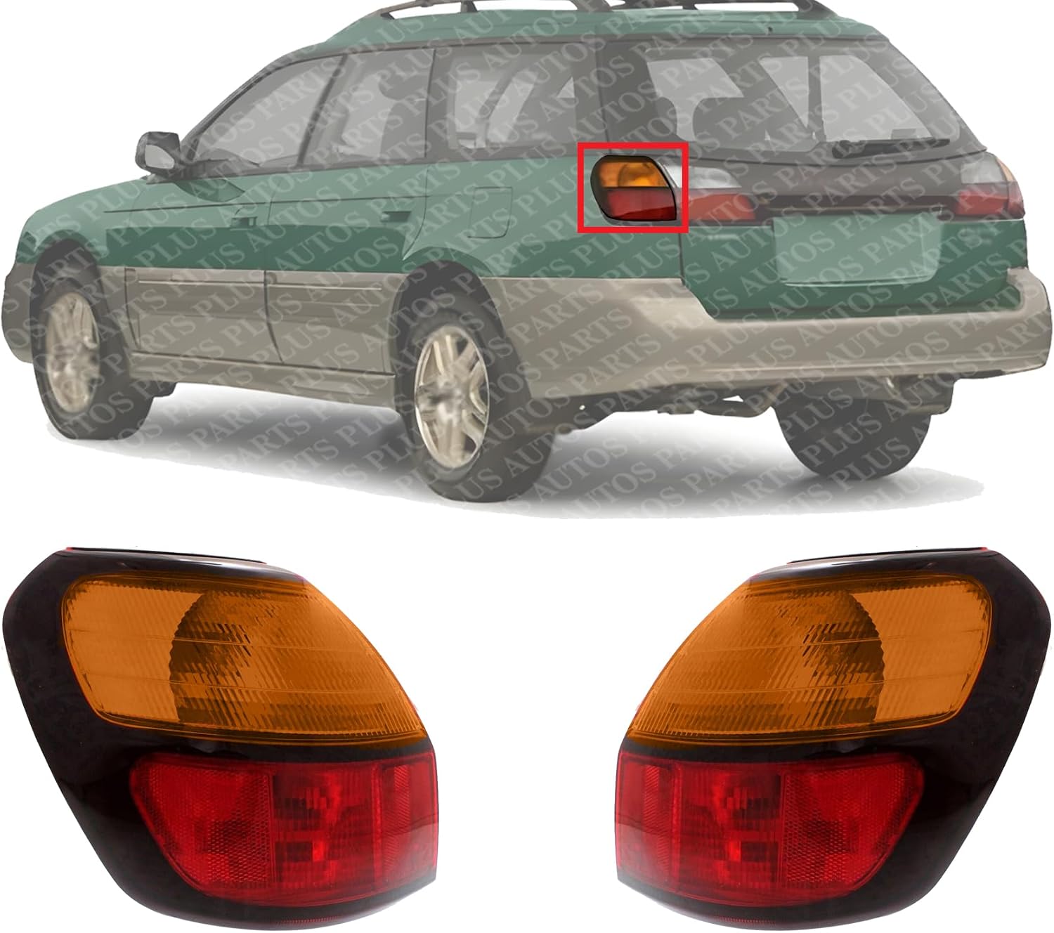 Set Of 2 Tail Light Outer Assembly Plastic Left Driver & Right Passenger Side Direct Replacement Compatible With 2000-2004 Subaru Outback SU2805103 SU2804103 84201AE16A 84201AE17A