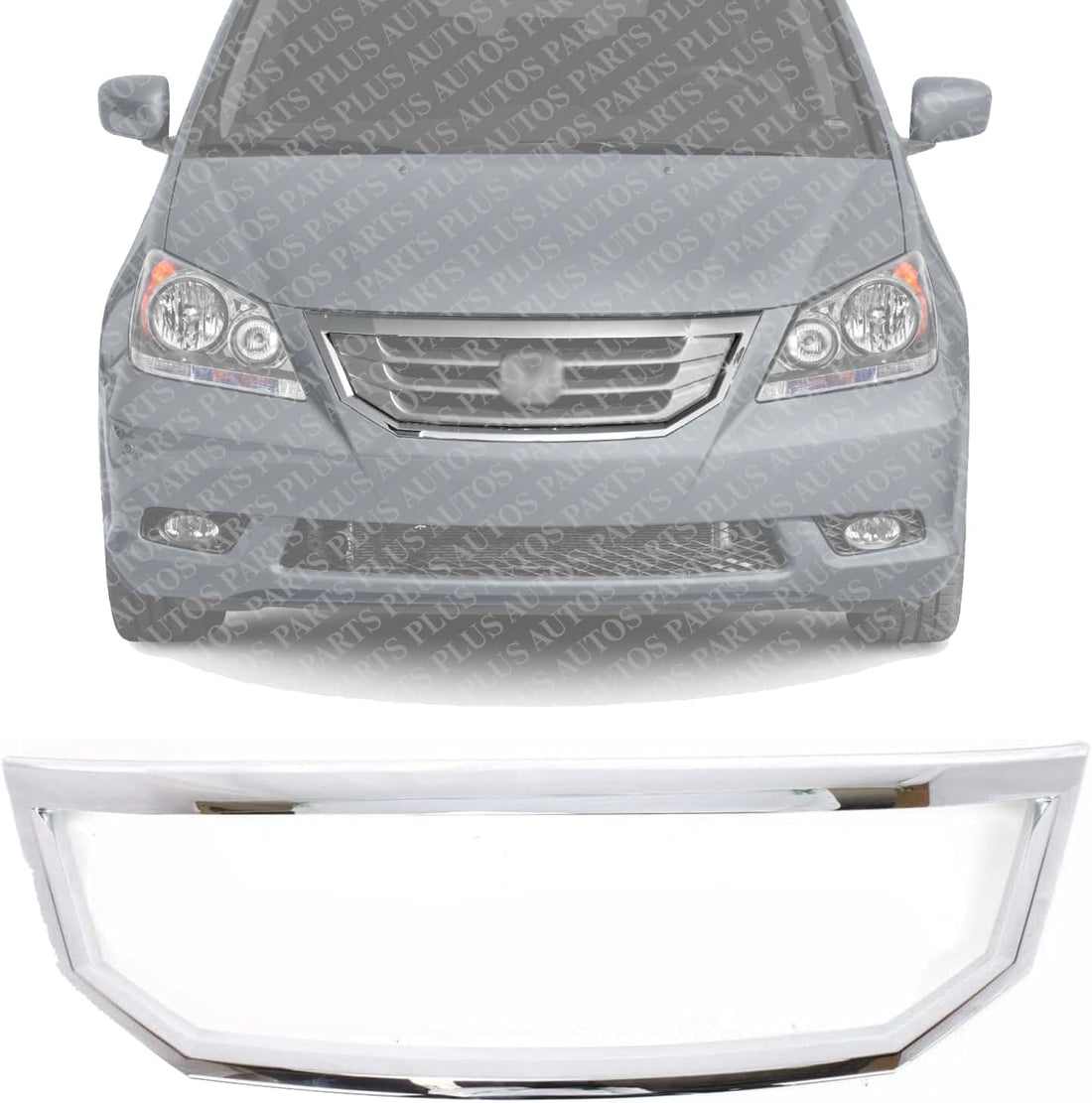 Front Grille Trim Surround Moulding Chrome Direct Replacement Compatible With 2008-2010 Honda Odyssey HO1202105 71122SHJA02