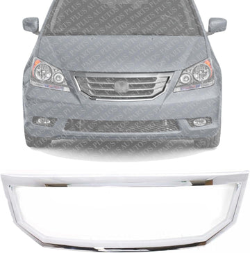 Front Grille Trim Surround Moulding Chrome Direct Replacement Compatible With 2008-2010 Honda Odyssey HO1202105 71122SHJA02
