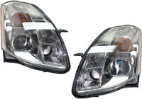 Set Of 2 Front Head Light Assembly Plastic Left Driver & Right Passenger Side Direct Replacement Compatible With 2004-2006 Nissan Maxima NI2502183 NI2502150 NI2503183 NI2503150