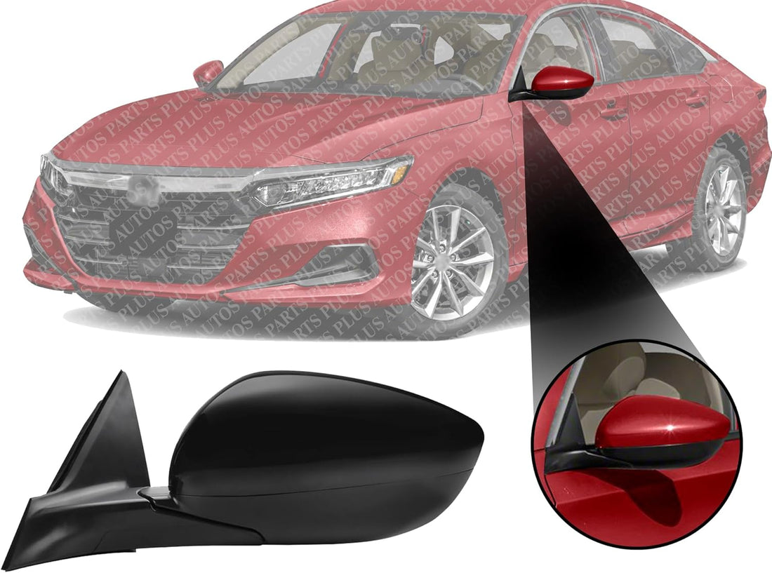 Front Power Mirror Manual Folding Non-Heated Primed Left Driver Side Direct Replacement Compatible With 2018-2022 Honda Accord HO1320328 76258TVAA02 76251TVAA01ZJ