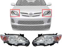 Set OF 2 Front Head Light Left Driver & Right Passenger Side Direct Replacement Compatible With 2011-2013 Toyota Corolla TO2503204 TO2502204 TO2519131 TO2518131 8113012F10 8117012F10