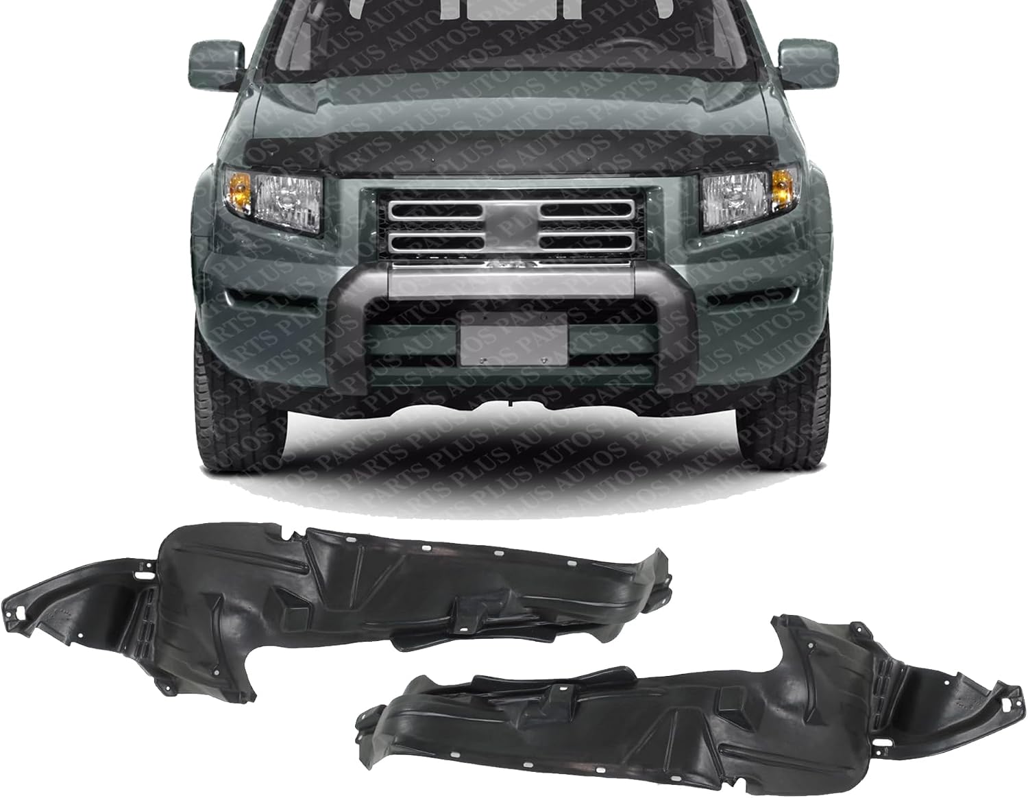Set Of 2 Front Fender Liner Right Passenger & Left Driver Side Direct Replacement Compatible With 2006-2011 Honda Ridgeline HO1249125 HO1248125 74101SJCA01 74151SJCA01