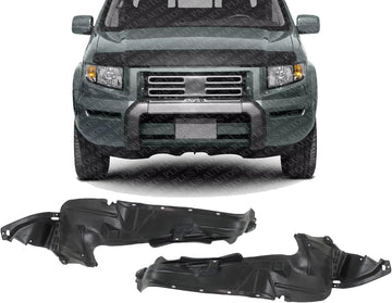 Set Of 2 Front Fender Liner Right Passenger & Left Driver Side Direct Replacement Compatible With 2006-2011 Honda Ridgeline HO1249125 HO1248125 74101SJCA01 74151SJCA01