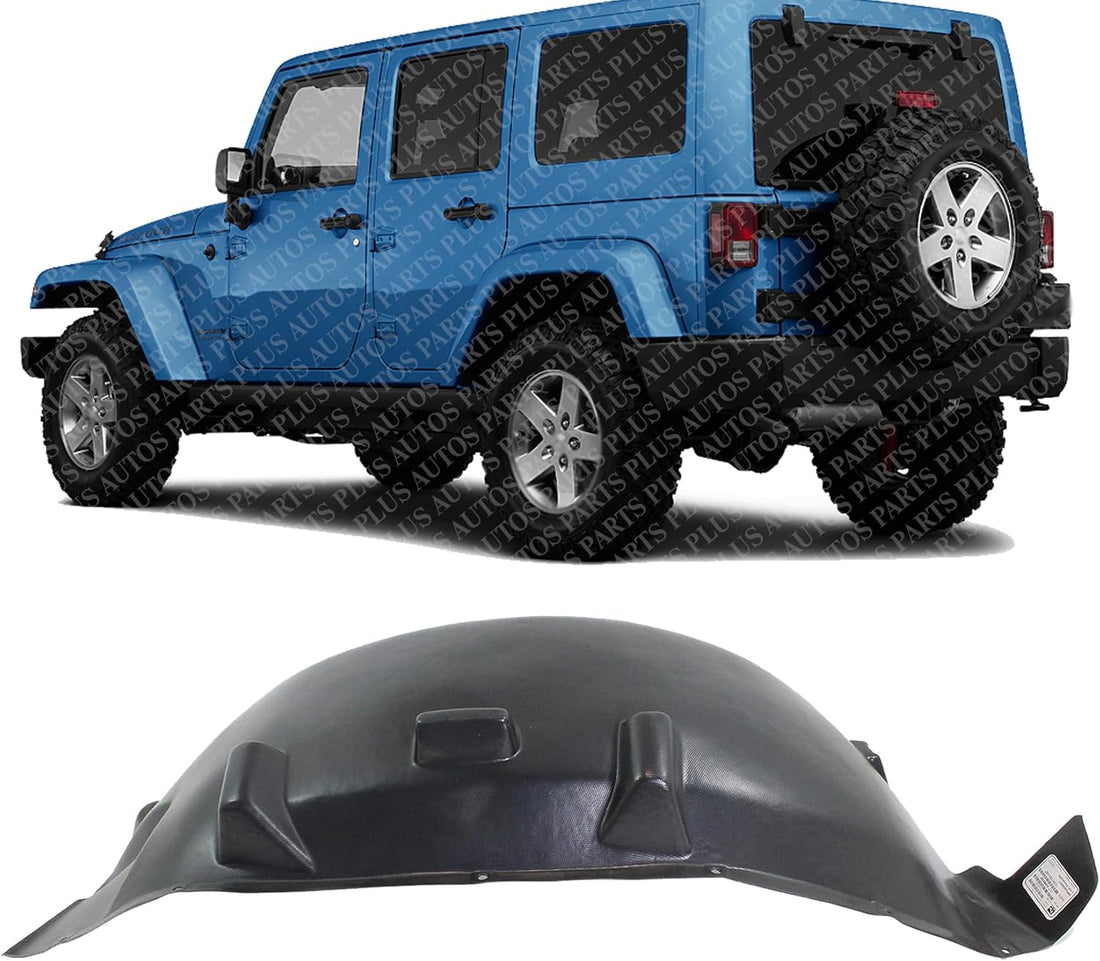 Rear Fender Liner Left Driver Side Direct Replacement Compatible With 2007-2017 Jeep Wrangler / 2018 JK CH1762100 55157127AK