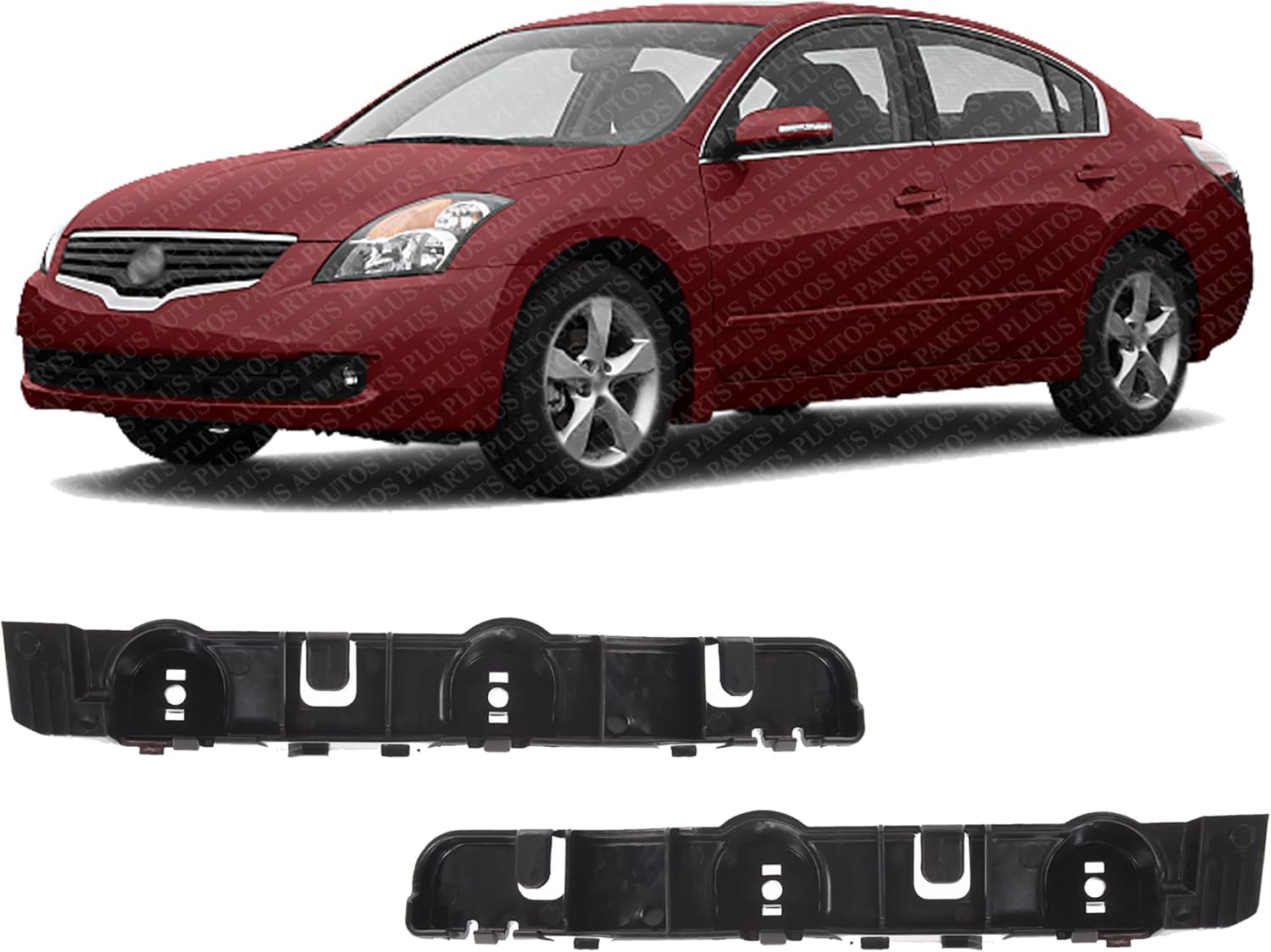 Set Of 2 Front Bumper Bracket Left Driver & Right Passenger Side Direct Replacement Compatible With 2007-2012 Nissan Altima NI1032106 NI1033106 62221JA01A 62220JA01A