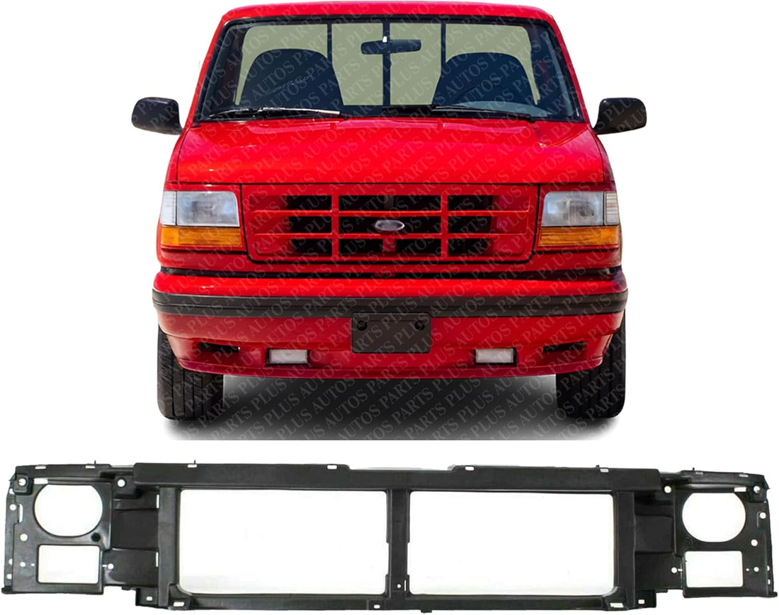 AUTOS PARTS PLUS Front Grille Mounting Header Panel Thermoplastic Direct Replacement Compatible With Ford Bronco 1992-1996 / Ford F-150 F-250 F-350/1992-1997 F-Super Duty FO1220113 F6TZ8A284AC