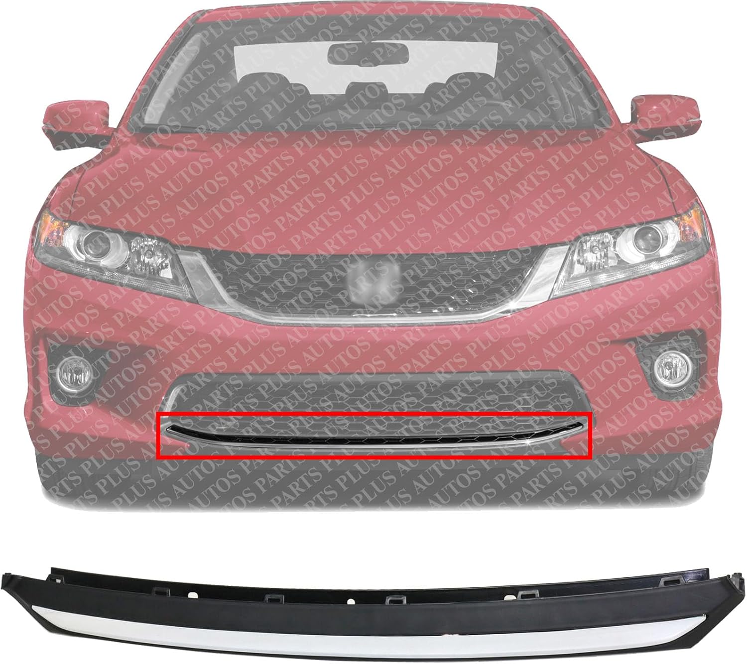 Front Bumper Lower Molding Chrome Direct Replacement Compatible With 2013-2015 Honda Accord HO1095119 71150T2FA00