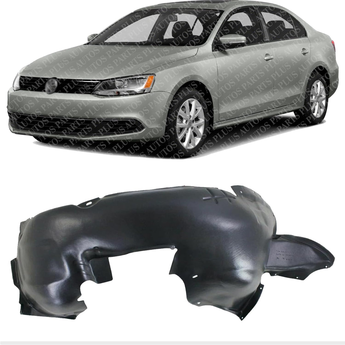 Front Fender Liner Left Driver Side Direct Replacement Compatible With 2011-2014 Volkswagen Jetta VW1248120 5C6805911