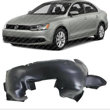 Front Fender Liner Left Driver Side Direct Replacement Compatible With 2011-2014 Volkswagen Jetta VW1248120 5C6805911