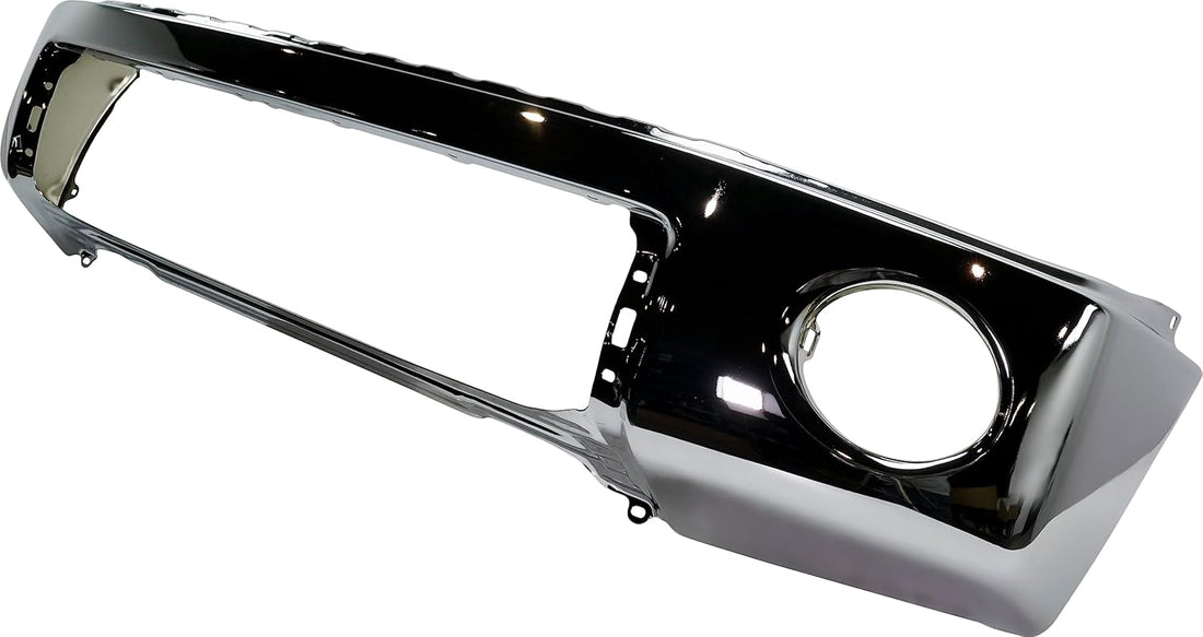AUTOS PARTS PLUS Front Bumper Face Bar Chrome Steel Without Park Assist Sensor Holes Direct Replacement Compatible With 2007-2013 Toyota Tundra TO1002182 521110C021