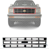 Front Grille Chrome Shell With Painted Black Insert Direct Replacement Compatible With 1983-1990 Chevrolet S10 Blazer / 1982-1990 Pickup GM1200370 14067219