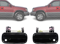 Set of 2 Front Exterior Door Handle Smooth Black Right Passenger & Left Driver Side Direct Replacement Compatible with 1999-2002 Toyota 4Runner TO1311130 TO1310130 6921035100