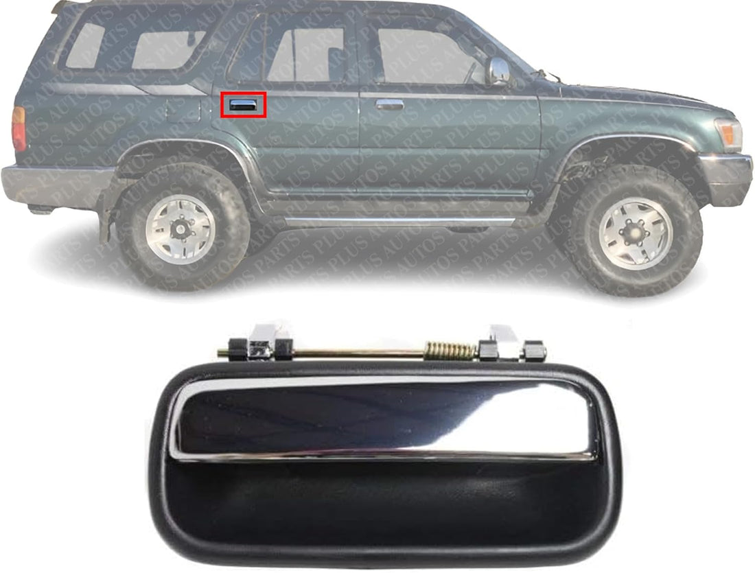 Rear Exterior Door Handle Textured Bezel with Chrome Lever Right Passenger Side Direct Replacement Compatible with 1990-1995 Toyota 4Runner TO1521108 6923089103