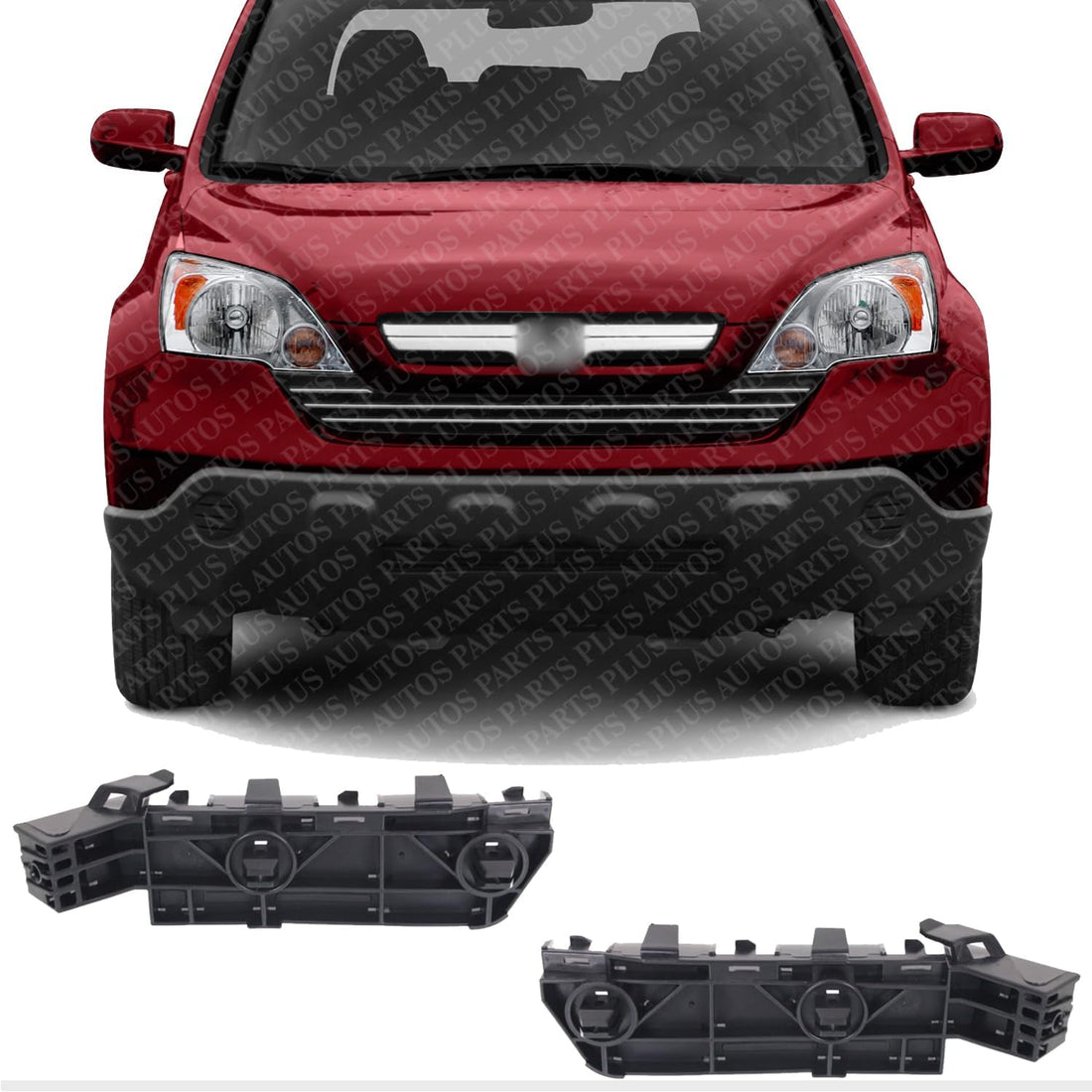 Set Of 2 Front Bumper Bracket Left Driver & Right Passenger Side Direct Replacement Compatible With 2007-2011 Honda CR-V HO1043106 HO1042106 71193SWA003 71198SWA003