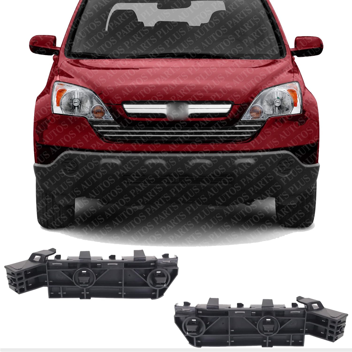 Set Of 2 Front Bumper Bracket Left Driver & Right Passenger Side Direct Replacement Compatible With 2007-2011 Honda CR-V HO1043106 HO1042106 71193SWA003 71198SWA003
