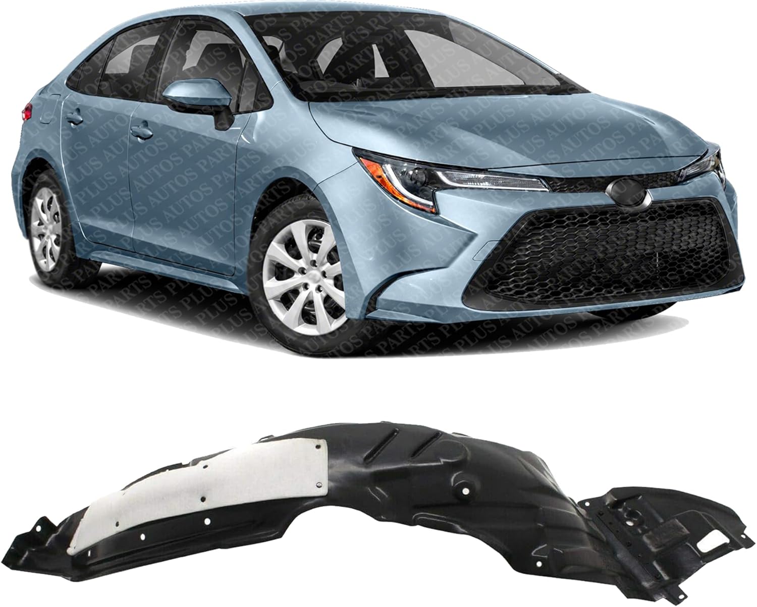 Front Fender Liner Right Passenger Side Direct Replacement Compatible With 2017-2019 Toyota Corolla TO1249210 5387502610