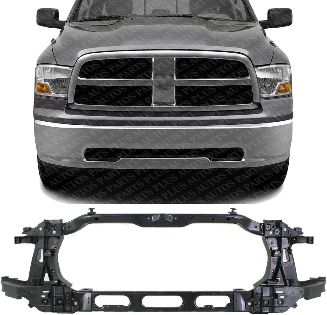 Front Radiator Support Assembly Plastic With Steel Direct Replacement Compatible With 2009-2012 Dodge Ram 1500/2010-2012 2500 CH1225219 68050996AE