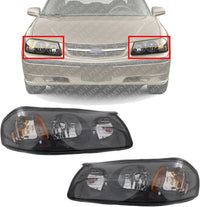 Set Of 2 Front Head Light Assembly Left Driver & Right Passenger Side Direct Replacement Compatible With 2000-2004 Chevrolet Impala GM2502201 GM2503201 10349962 10349961