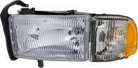 Front Head Light Assembly Left Driver Side Direct Replacement Compatible With 1994-2002 Dodge Ram 1500 2500 3500 CH2502101 55076749AD 55076749AO
