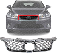 Front Grille Painted Dark Gray Shell And Insert Plastic Direct Replacement Compatible With 2011-2013 Lexus CT200h LX1200143 5311176030