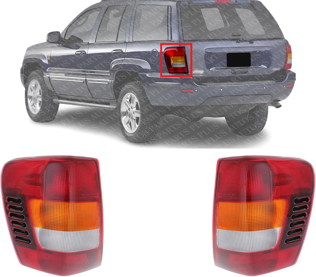Set Of 2 Tail Light Assembly Left Driver & Right Passenger Side Direct Replacement Compatible With 2002-2004 Jeep Grand Cherokee CH2801150 CH2800150 55155138AJ-PFM 55155138AH-PFM