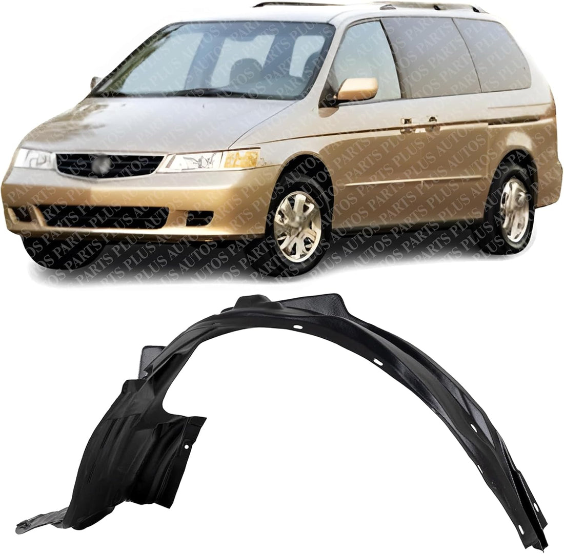 Front Fender Liner Left Driver Side Direct Replacement Compatible With 1999-2004 Honda Odyssey HO1248111 74151S0XA00