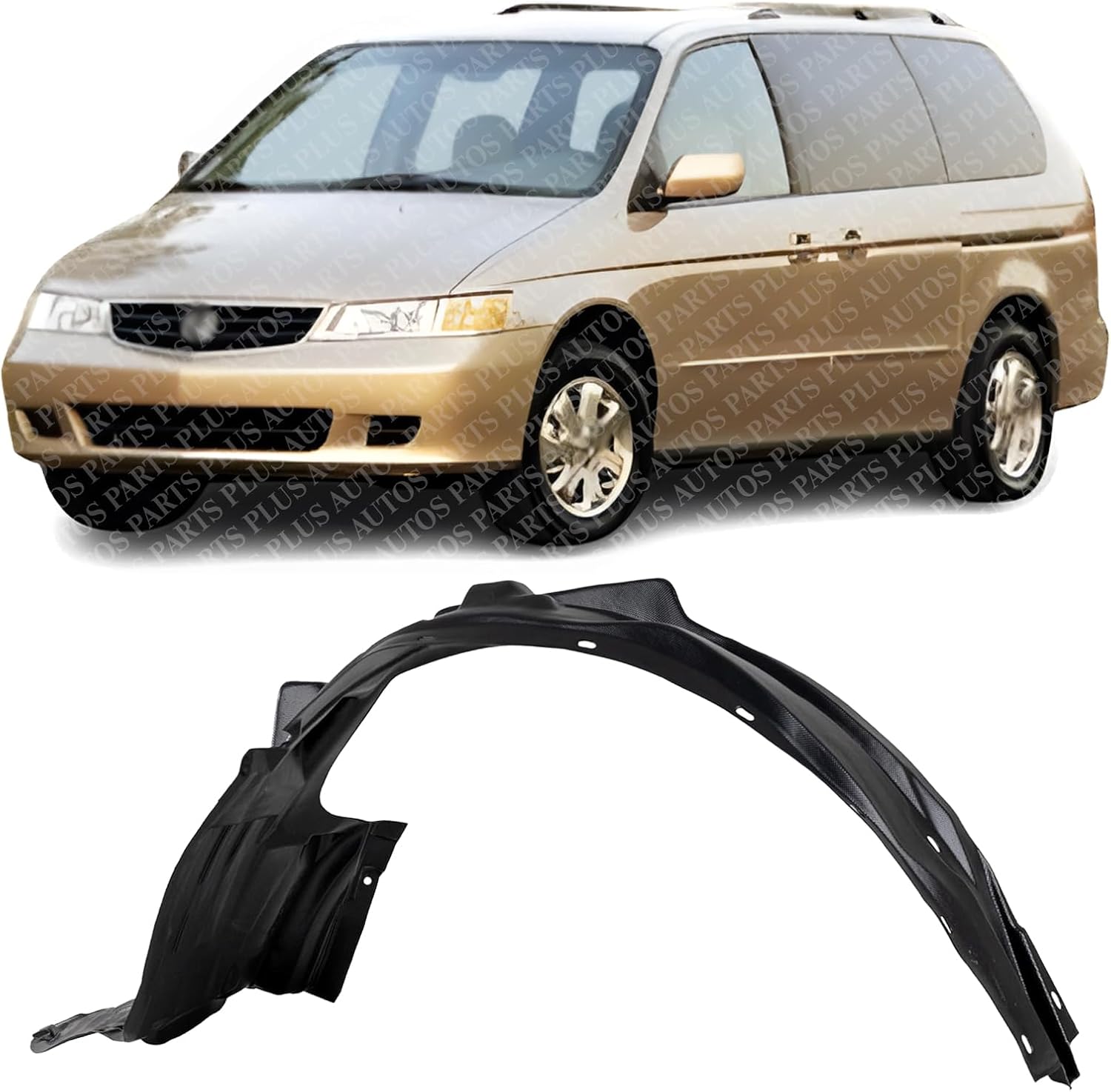 Front Fender Liner Left Driver Side Direct Replacement Compatible With 1999-2004 Honda Odyssey HO1248111 74151S0XA00