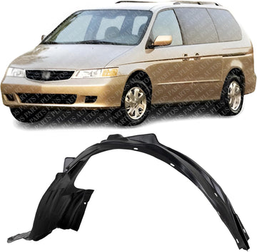 Front Fender Liner Left Driver Side Direct Replacement Compatible With 1999-2004 Honda Odyssey HO1248111 74151S0XA00