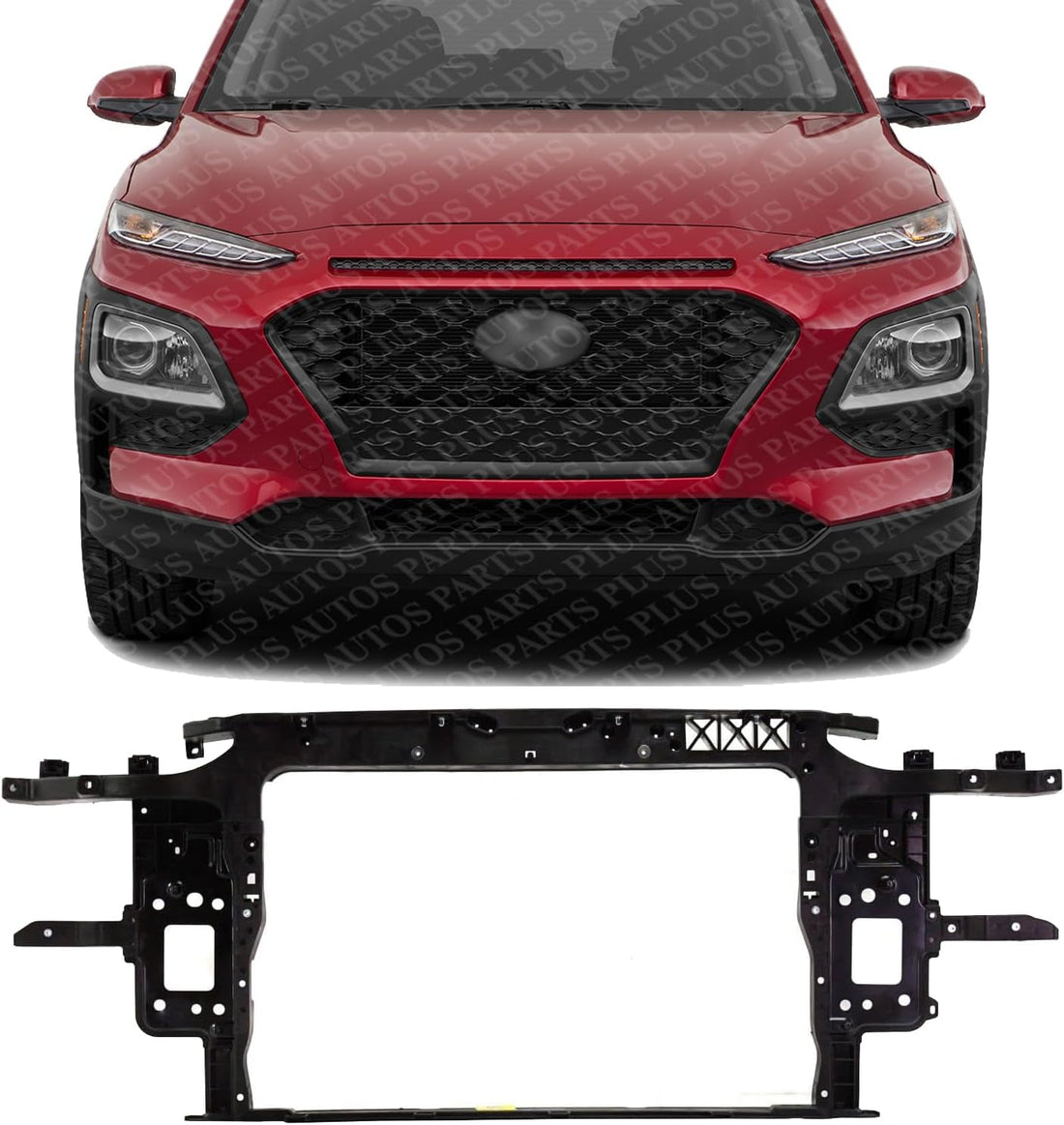 Front Radiator Support Plastic With Steel Direct Replacement Compatible With 2018-2021 Hyundai Kona HY1225208 64101J9000