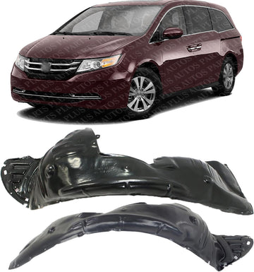 Set Of 2 Front Fender Liner Right Passenger & Left Driver Side Direct Replacement Compatible With 2014-2017 Honda Odyssey HO1249151 HO1248151 74101TK8A10 74151TK8A10
