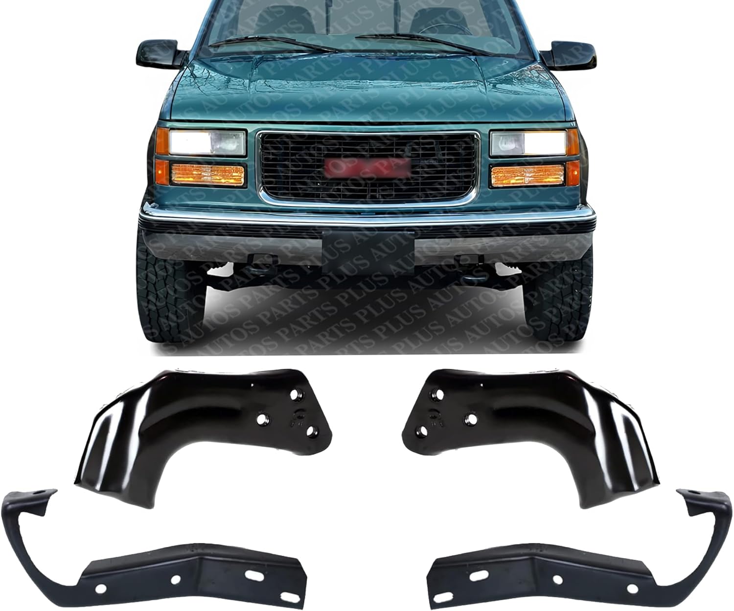 Front Bumper Retainer Mounting Braces Brackets Pair Set Of 4 Left Driver And Right Passenger Side Direct Replacement Compatible With 1994-2000 Chevrolet & GMC C/K Series GM1067127