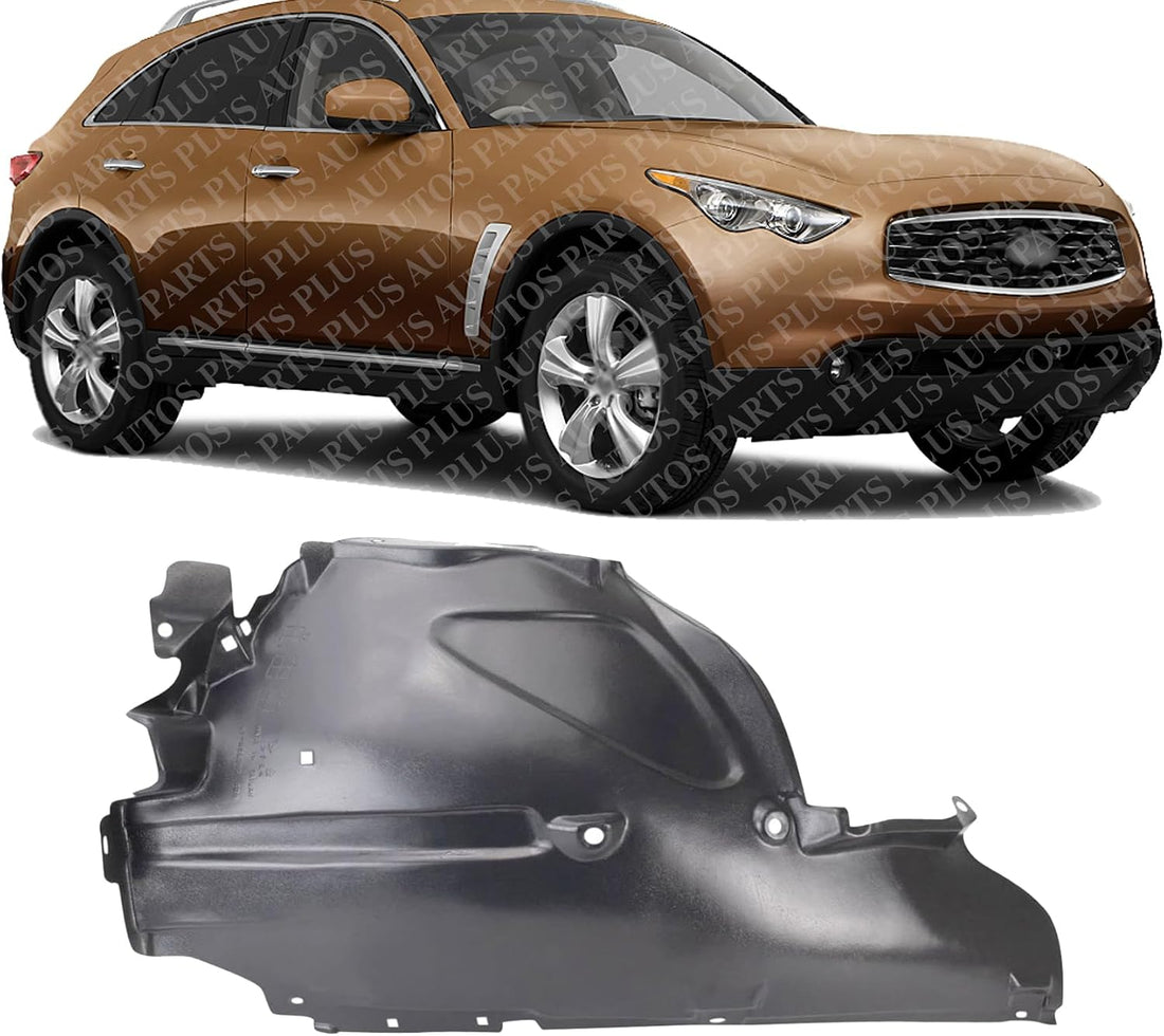Front Fender Liner Rear Section Right Passenger Side Direct Replacement Compatible With 2009-2013 Infiniti FX35 / 2014-2017 QX70 IN1249118 638421CA0A