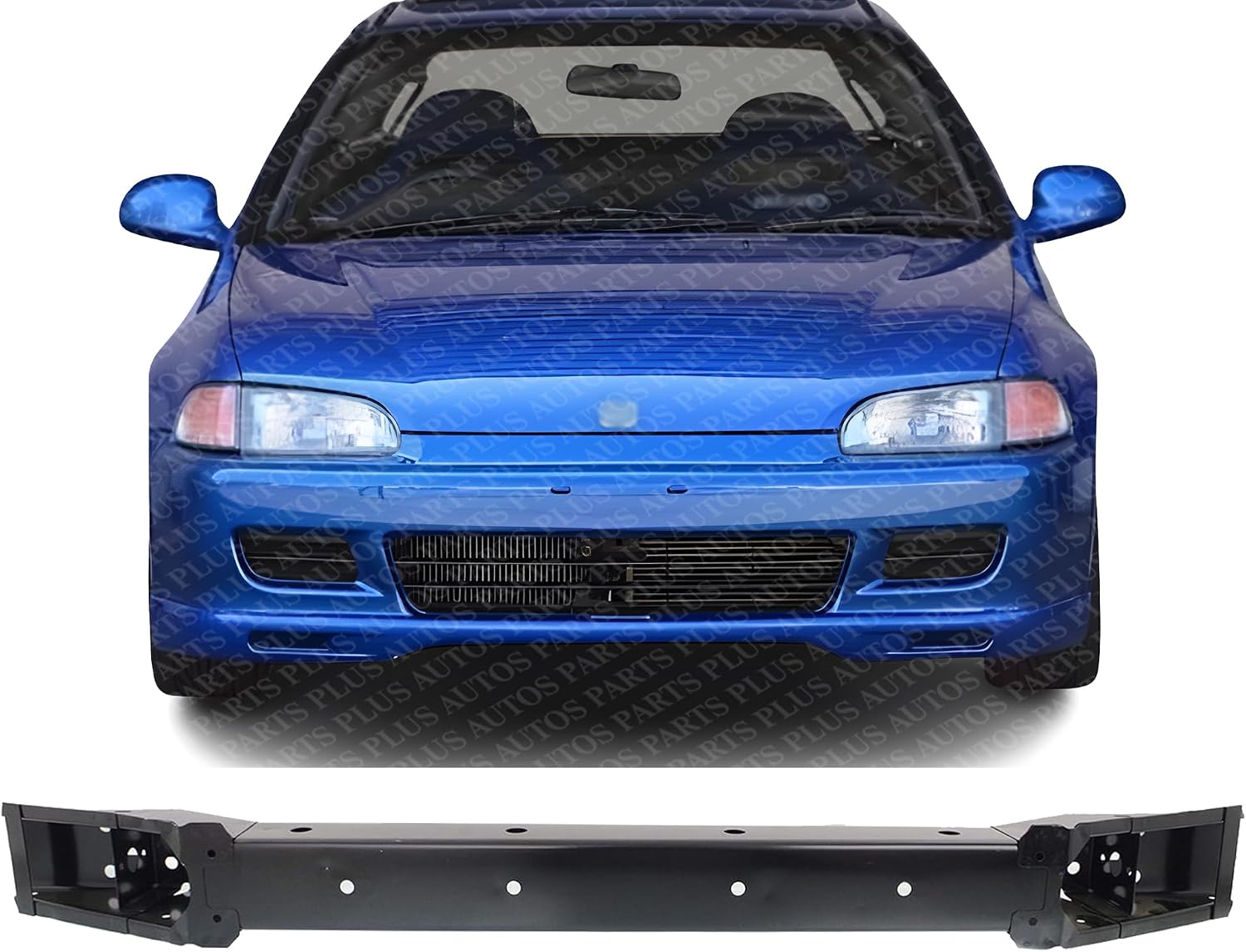 Front Bumper Reinforcement Steel Direct Replacement Compatible With 1992-1993 Honda Civic HO1006130 71130SR3A01ZZ