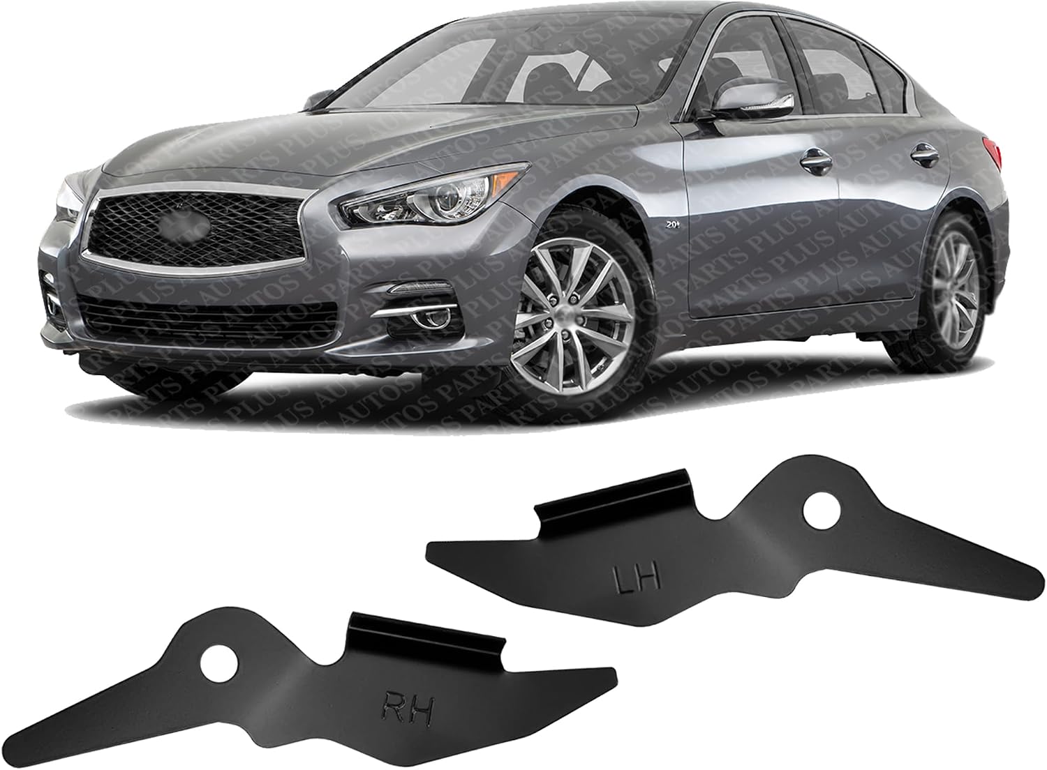 Set of 2 Front Bumper Bracket Left Driver & Right Passenger Side Direct Replacement Compatible with 2014-2023 Infiniti Q50 IN1033101 IN1032101 622224GA0A 622234GA0A