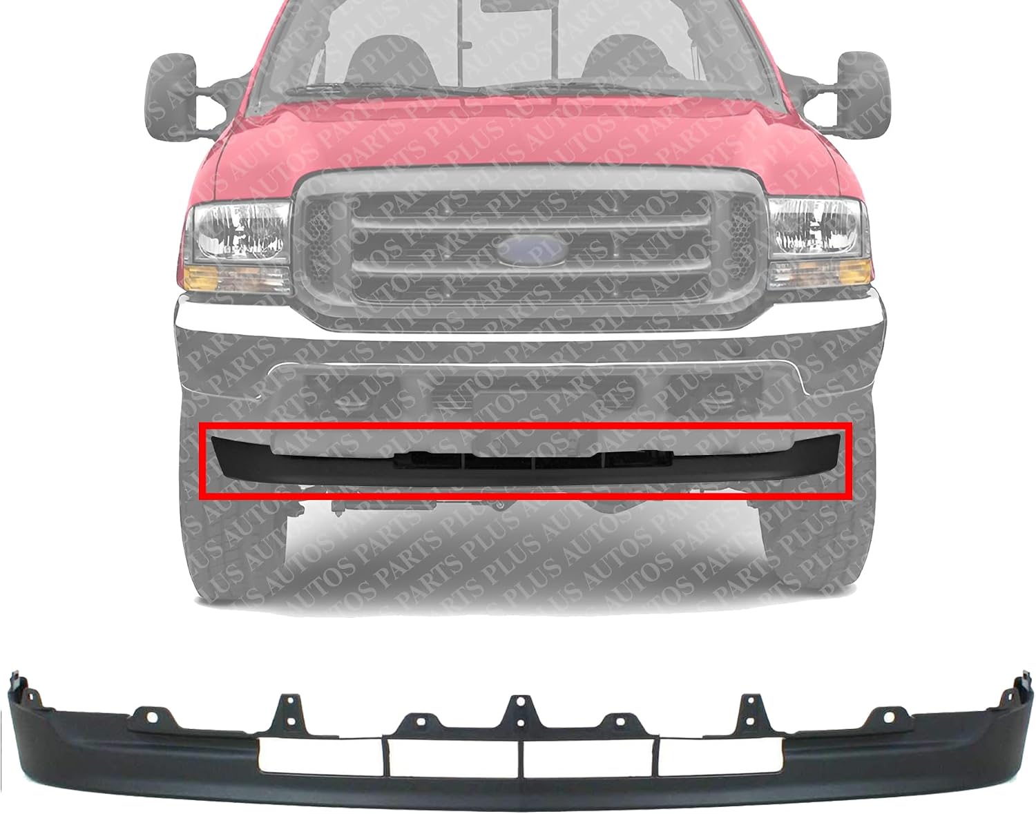 Front Bumper Lower Valance Textured Direct Replacement Compatible With 2001-2004 Ford F -Series Super Duty/Excursion FO1095203 3C3Z17626AAA