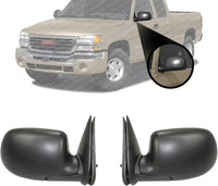 Set of 2 Front Power Mirror Manual Folding Heated Textured Right Passenger & Left Driver Side Direct Replacement Compatible With 2003-2006 Chevrolet Silverado/GMC Sierra GM1320293