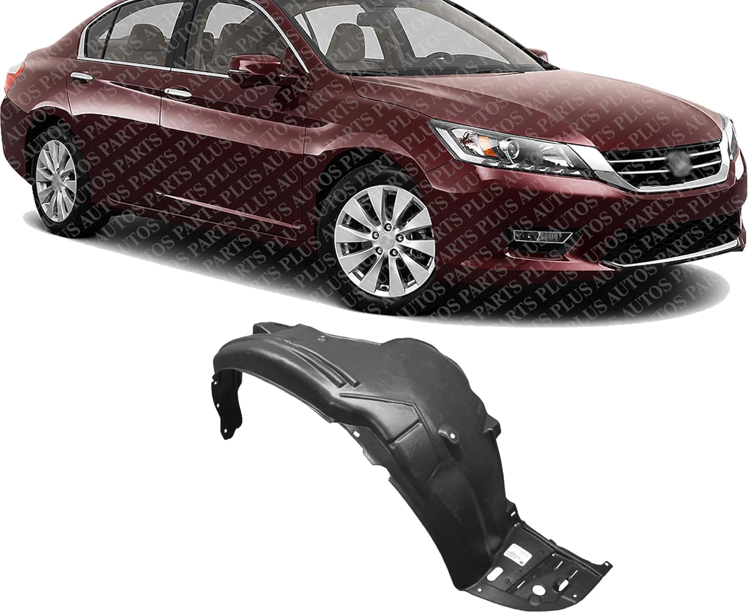 Front Fender Liner Right Passenger Side Direct Replacement Compatible With 2013-2015 Honda Accord HO1249150 74100T2AA00-PFM