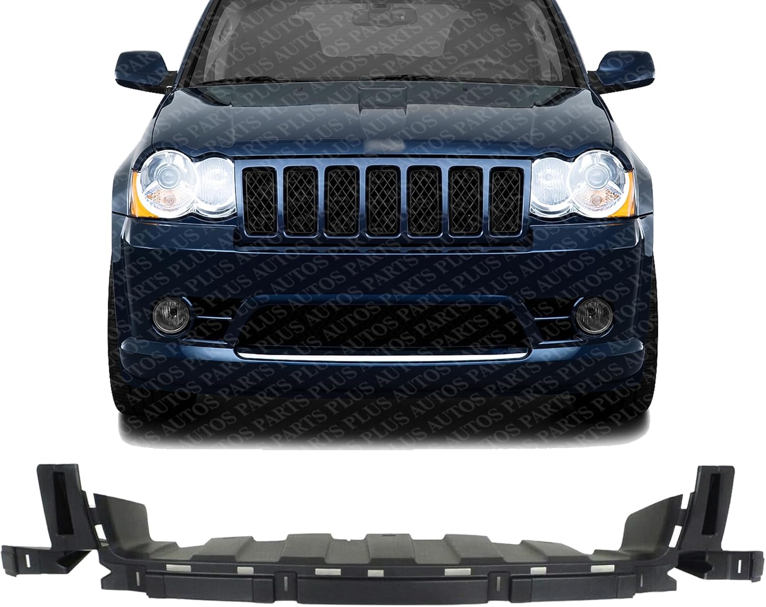 Front Bumper Air Dam Support Bracket Plastic Direct Replacement Compatible With 2008-2010 Jeep Grand Cherokee CH1041107 68033747AA