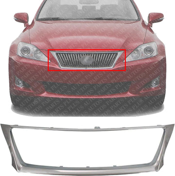Front Bumper Grille Molding Chrome Plastic Direct Replacement Compatible With 2009-2010 Lexus IS250 / IS350 LX1210105 5311153190