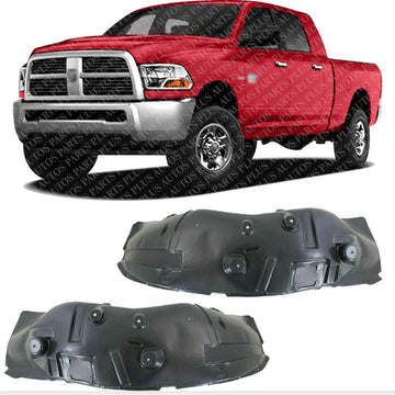 Front Fender Liner Left Driver & Right Passenger Side Direct Replacement Compatible With 2010-2012 Dodge Ram 2500 3500 CH1249158 CH1248158 55372888AG 55372889AG