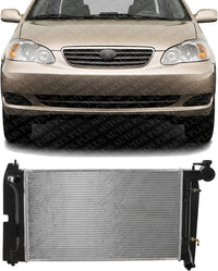 Front Radiator Aluminum Core Direct Replacement Compatible With 2003-2008 Pontiac Vibe/Toyota Corolla/Matrix TO3010271 16410YZZAQ