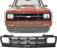 Front Grille Assembly Textured Shell And Insert Plastic Direct Replacement Compatible With 1991-1994 Chevrolet S10 Blazer / 1991-1993 Pickup GM1200143 12384611